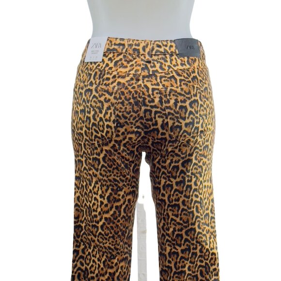 ZARA Women's Mid Rise Skinny Leopard Print Jeans Cotton Poly Stretch Size 4 - Picture 11 of 11